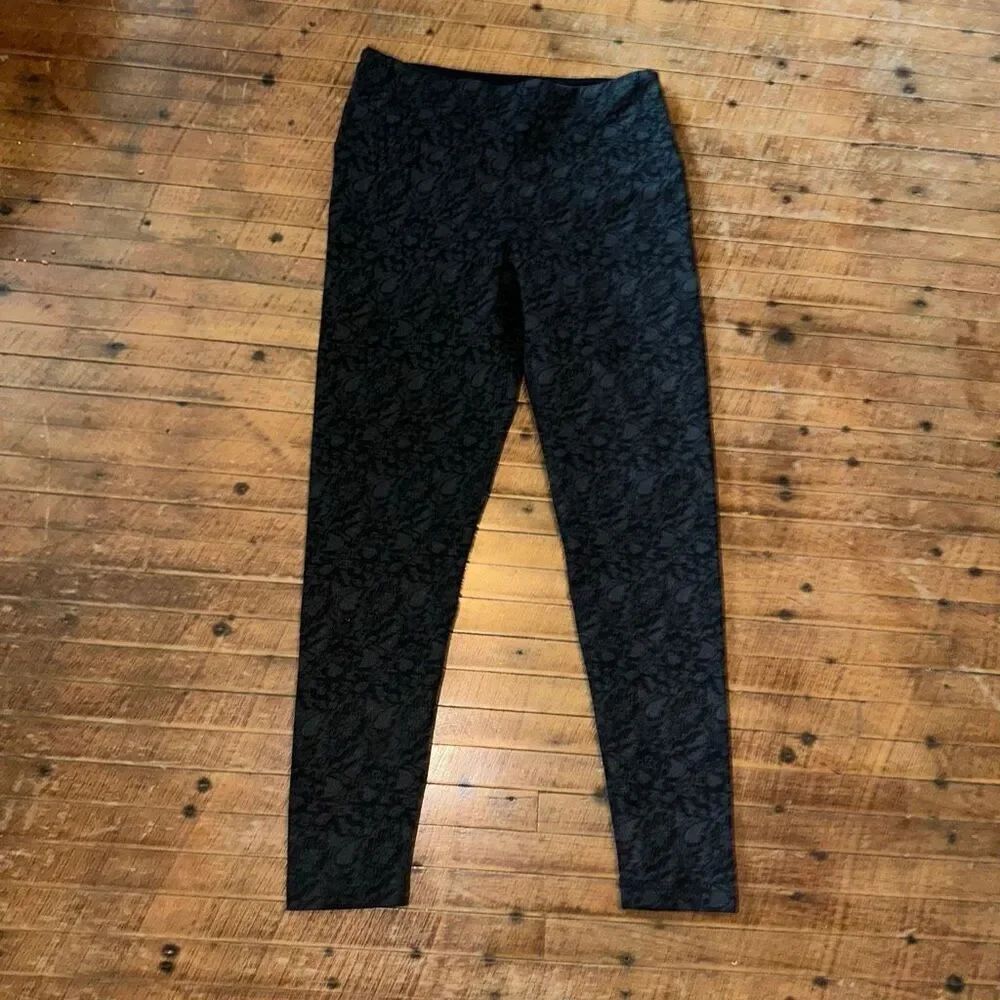 Lysse black textured shapewear high rise L workout leggings